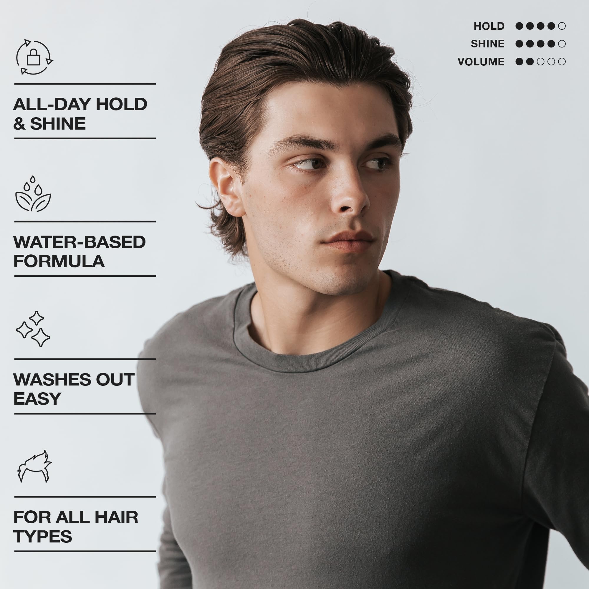 CRVFT Pomade 2oz - Semi-Matte Finish Shine - Original Hold Medium Strength (Gel) – Men’s Styling Product, Barber Approved - Water Based/Soluble - Boss Scented - Straight/Thick/Wavy Hair