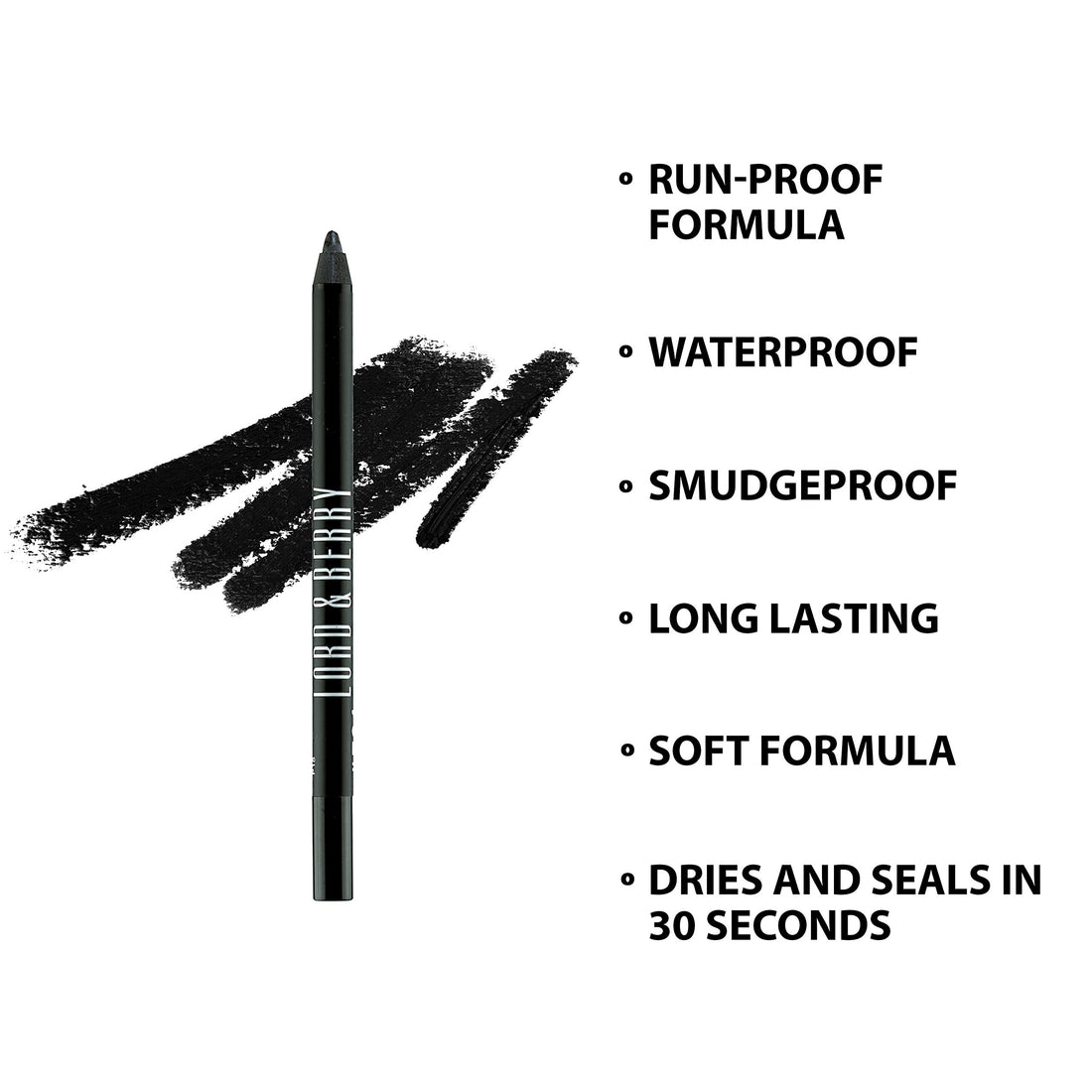 Lord & Berry Smudgeproof Eyeliner, Black, 1g