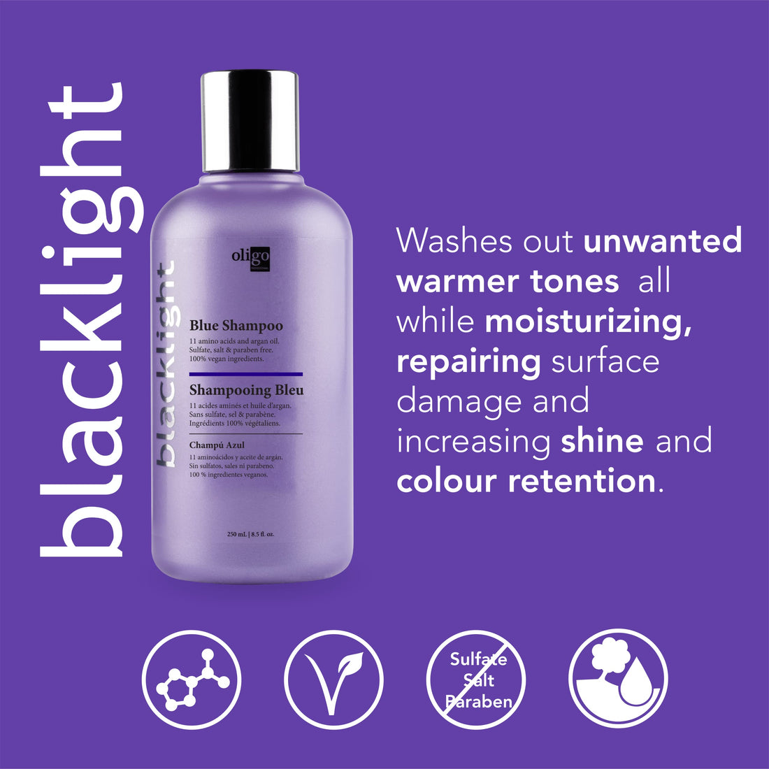 Oligo Blacklight Blue Shampoo For Blonde Hair - 8.5oz by Oligo