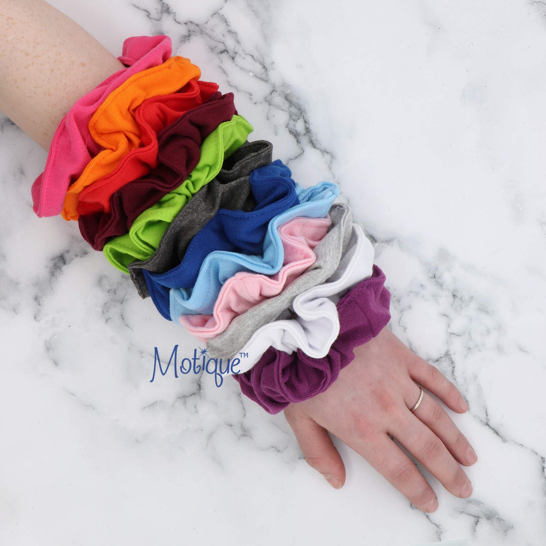 Motique Accessories Burgundy: Set Of 2 Large Solid Scrunchies - Burgundy