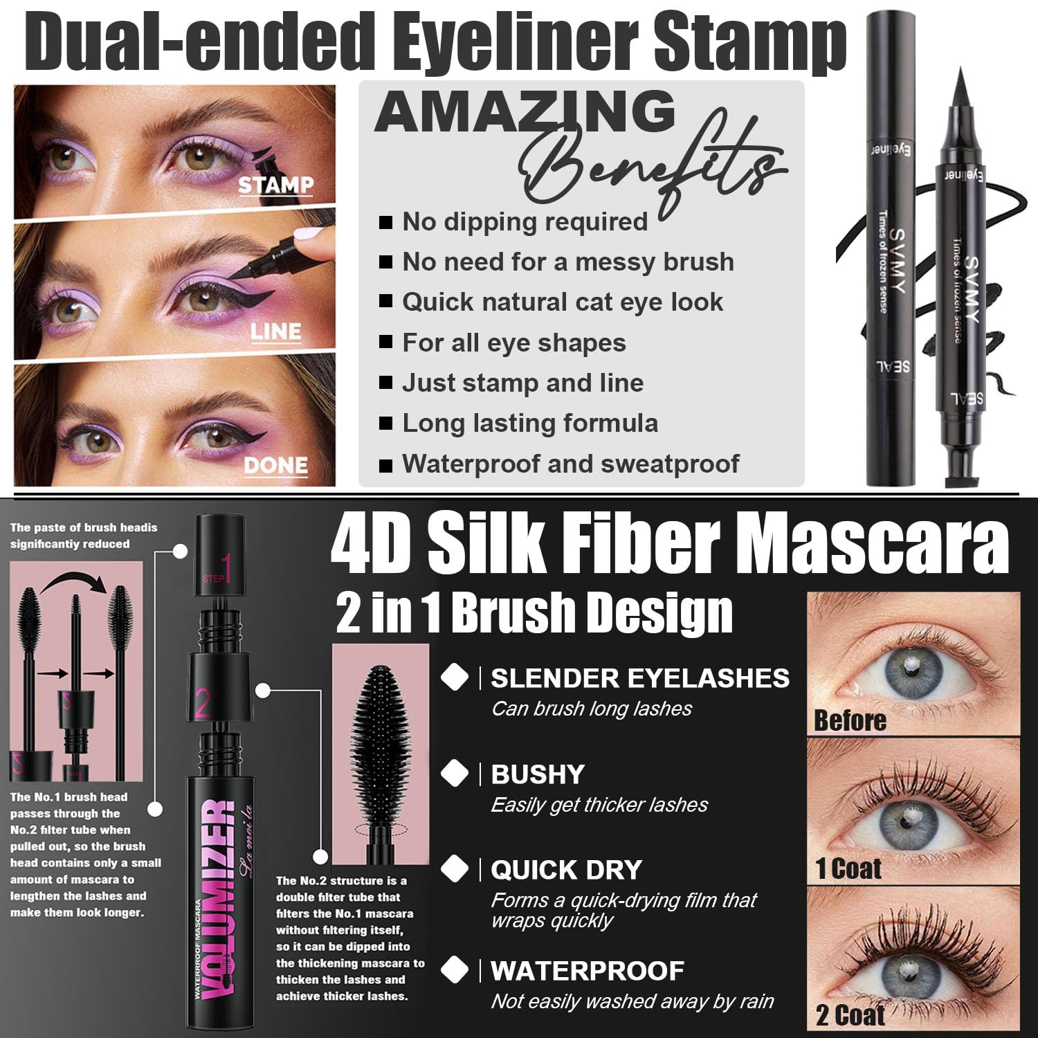 All In One Naked Eyeshadow & Makeup Kit - Includes Liquid Foundation, CC Cream, Lipstick Set, Mascara, Makeup Brush, Sponge, Eyebrow Powder, Soap, Eyeliner Stamp, Primer, Contour Stick & Cosmetic Bag