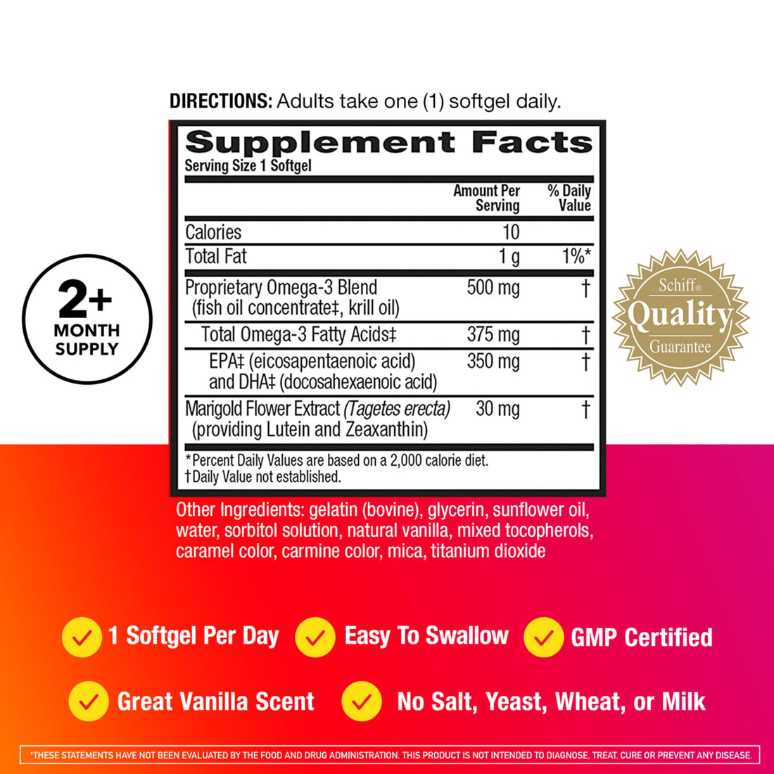Omega-3 Blend Total Body + Refresh 500mg Softgels, MegaRed (65 count in a bottle), Easily Absorbed Krill Oil, To Support Your Heart, Joints, Brain & Eyes