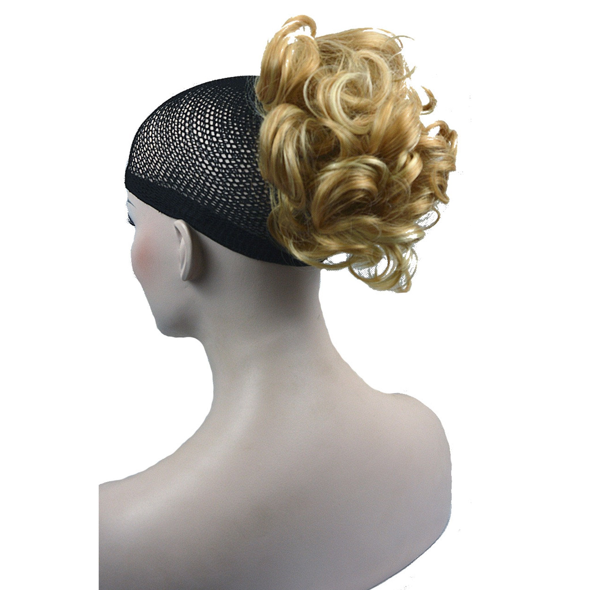 Lydell Short Ponytail Hair Extension Wavy Synthetic Hair-Piece with Jaw Claw (24H613 Blonde Highlighted)