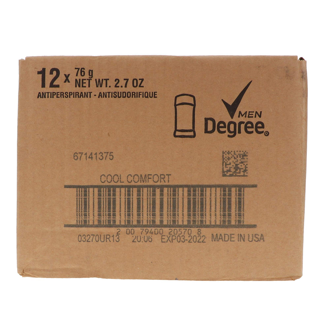 Degree Men Anti-perspirant, Cool Comfort 2.7 Oz (Pack of 12)
