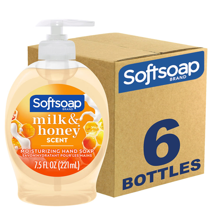 Softsoap Liquid Hand Soap, Milk and Honey - 7.5 fluid ounce (Pack of 6)