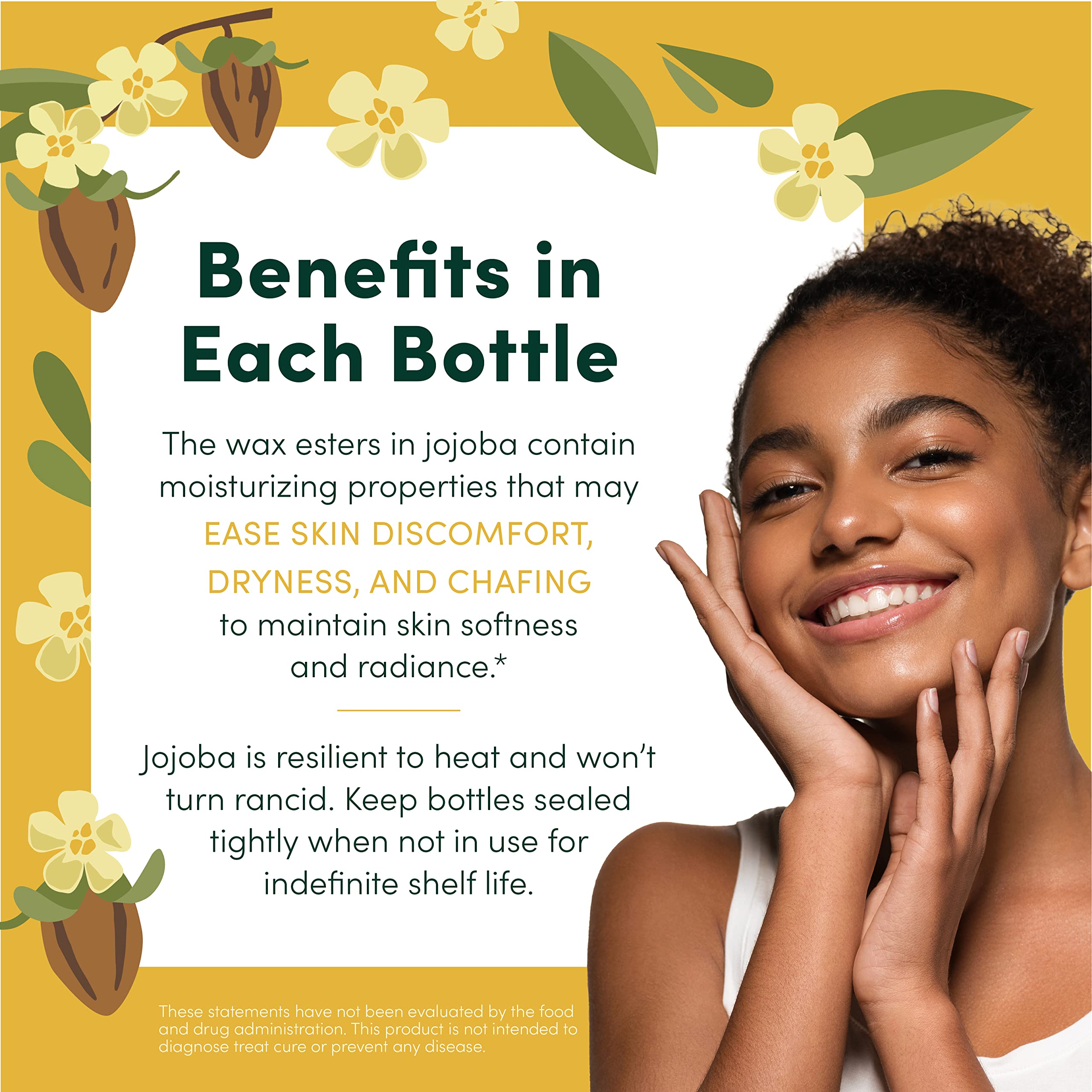 HobaCare 100% Pure Organic Jojoba Baby Oil - Unrefined and Cold Pressed Jojoba Oil - Body & Scalp Massaging Oil for Skin, Hair, and Nails - Helps to Fight Cradle Cap and Dry Skin (8.45 fl oz)