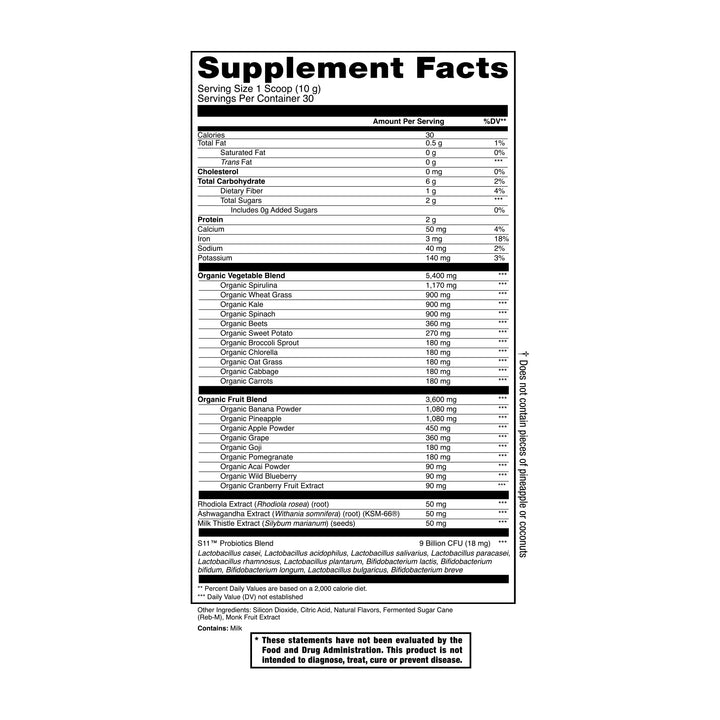 Jocko Fuel Daily Greens Powder - Premium Organic Greens Superfood Powder for Gut Health, Digestion, Bloating, Immune Support with Spirulina, Chlorella, Digestive Enzymes, & Probiotics - 30 Servings