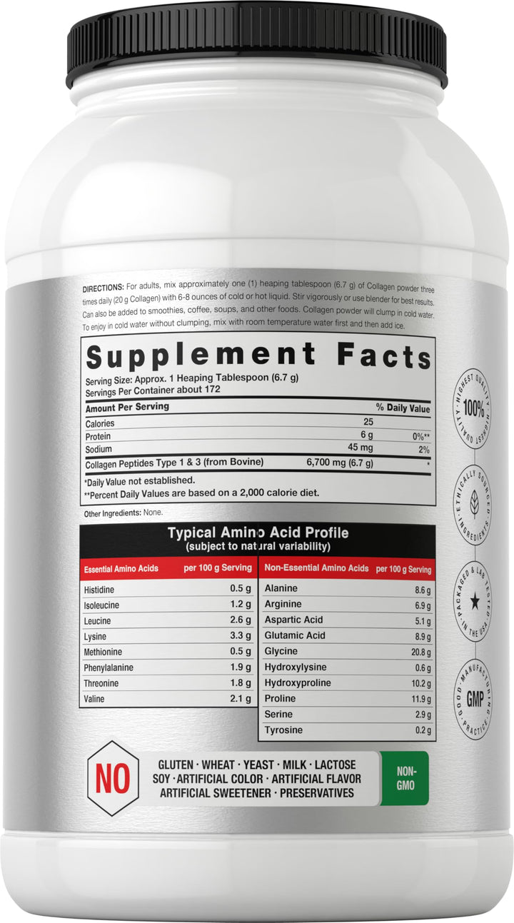 Horbaach Collagen Peptides Powder 40 oz | Unflavored | Type 1 and 3 Protein Collagen | Keto and Paleo Supplement | Grass Fed, Non-GMO, Gluten Free
