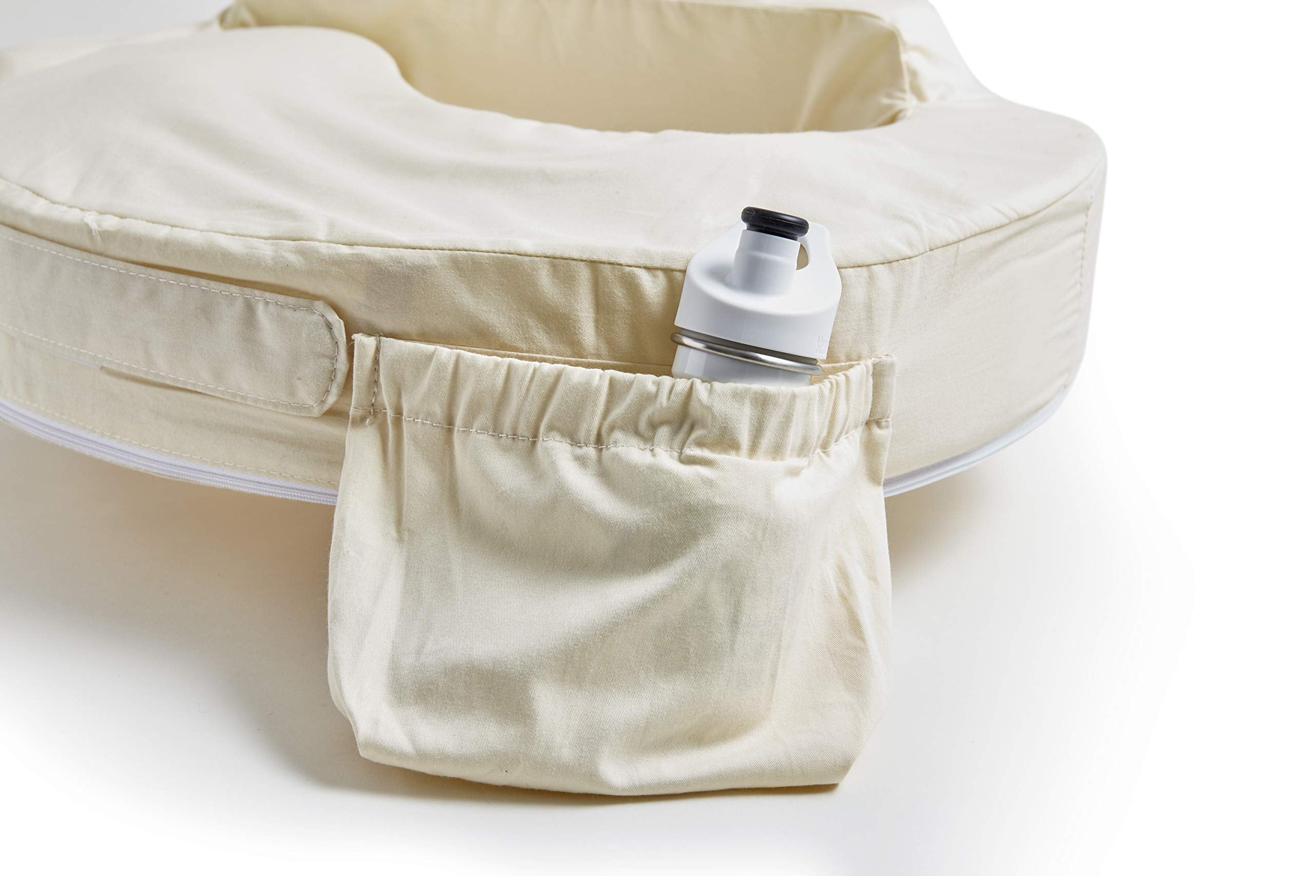 My Brest Friend Organic Cotton Deluxe Nursing Pillow Cover - Slipcovers For Baby - Adjustable Fit, Easy Care, Durable - Original Nursing Pillow Not Included, Organic Cream