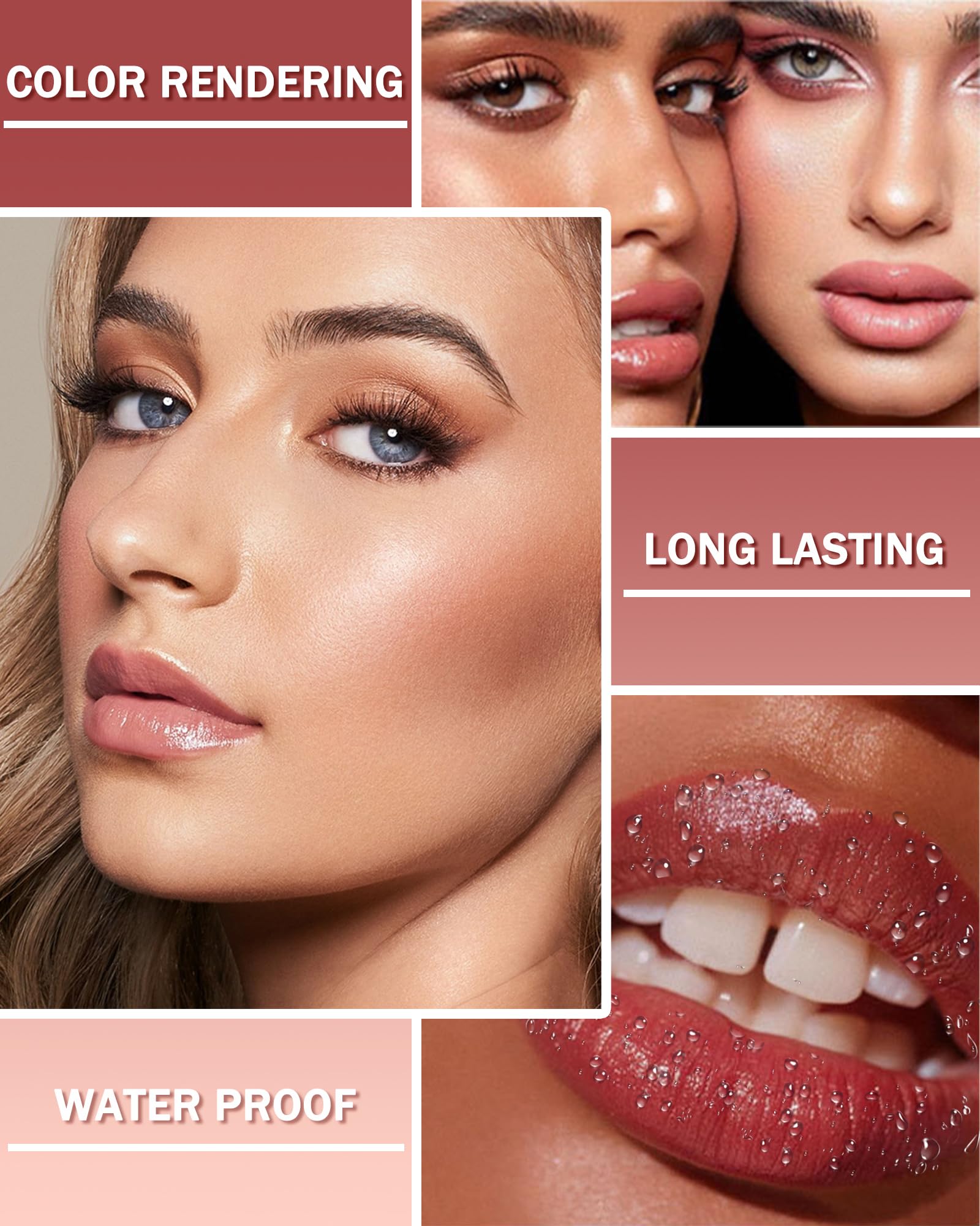 Hydrating Tinted Lip Balm Set-3Pcs Glossy Lip Balm Plumper,Long Lasting Lipgloss Creamy Lipstick,Lightweight High-Pigment Lip Stain Pen Lip Crayon Stick,Valentine's Day Makeup Gift for Women-Set B