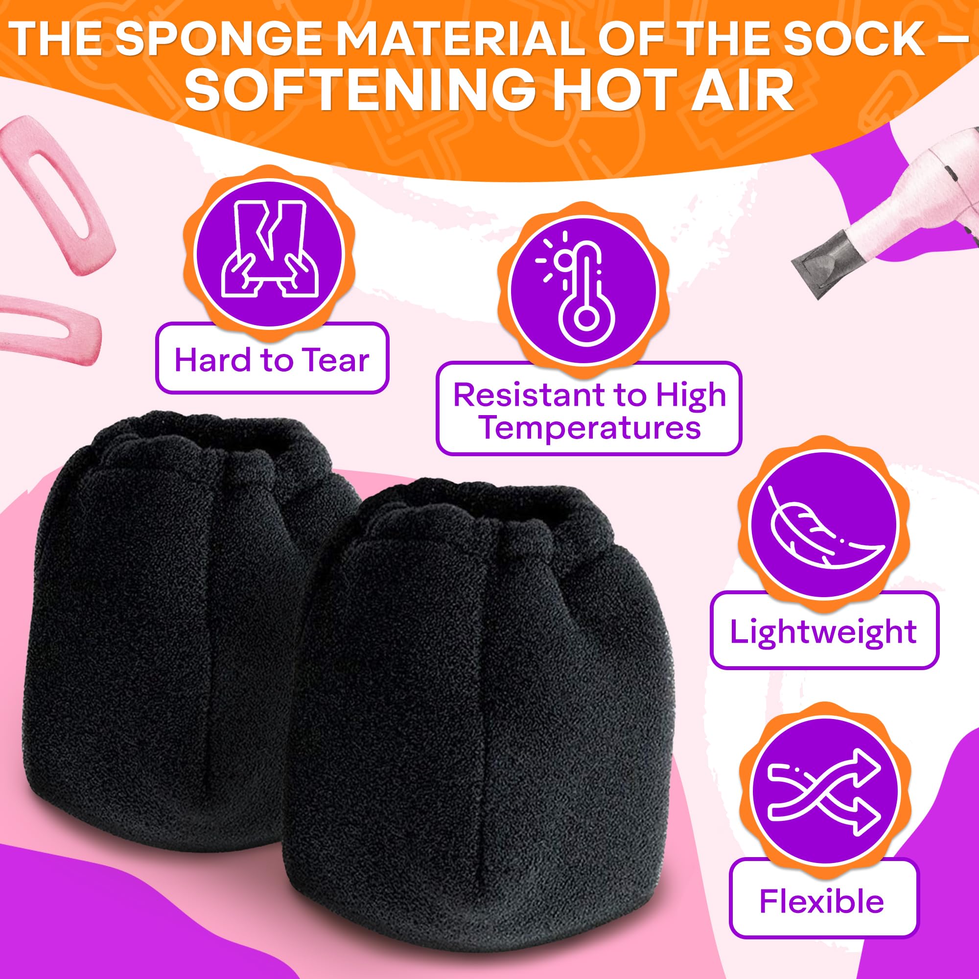 Hair Dryer Diffuser 2 Pieces, Ultra Light Fits Most Every Size Blow Dryers