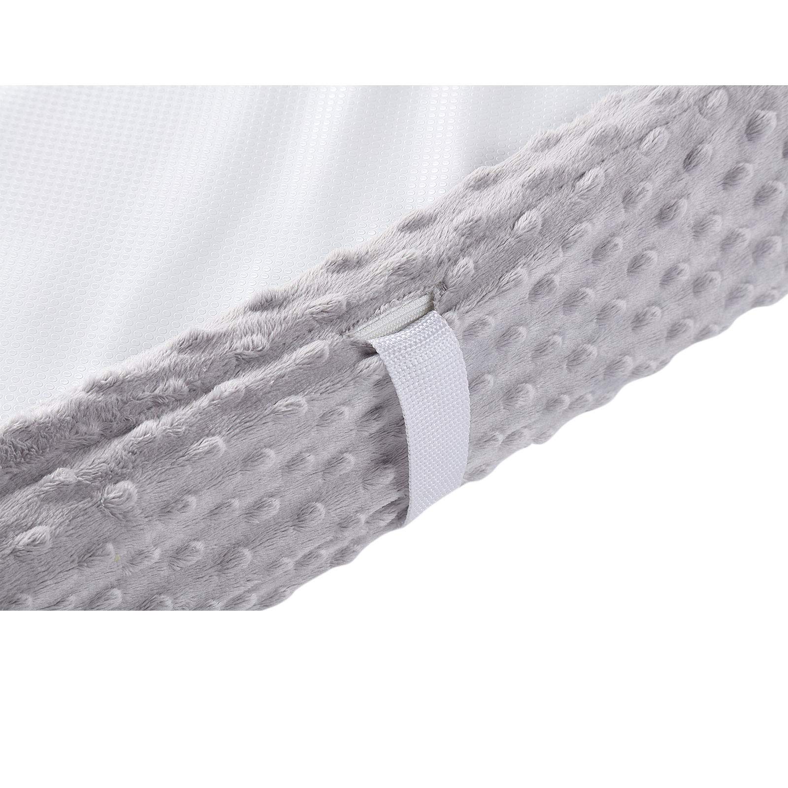 Baby Changing Pad Cover, Super Soft Plush Dot Diaper Changing Table Covers for Baby Girls and Boys, Ultra Comfortable, Safe for Babies, Fit 32/34'' x 16 Pad (Gray)