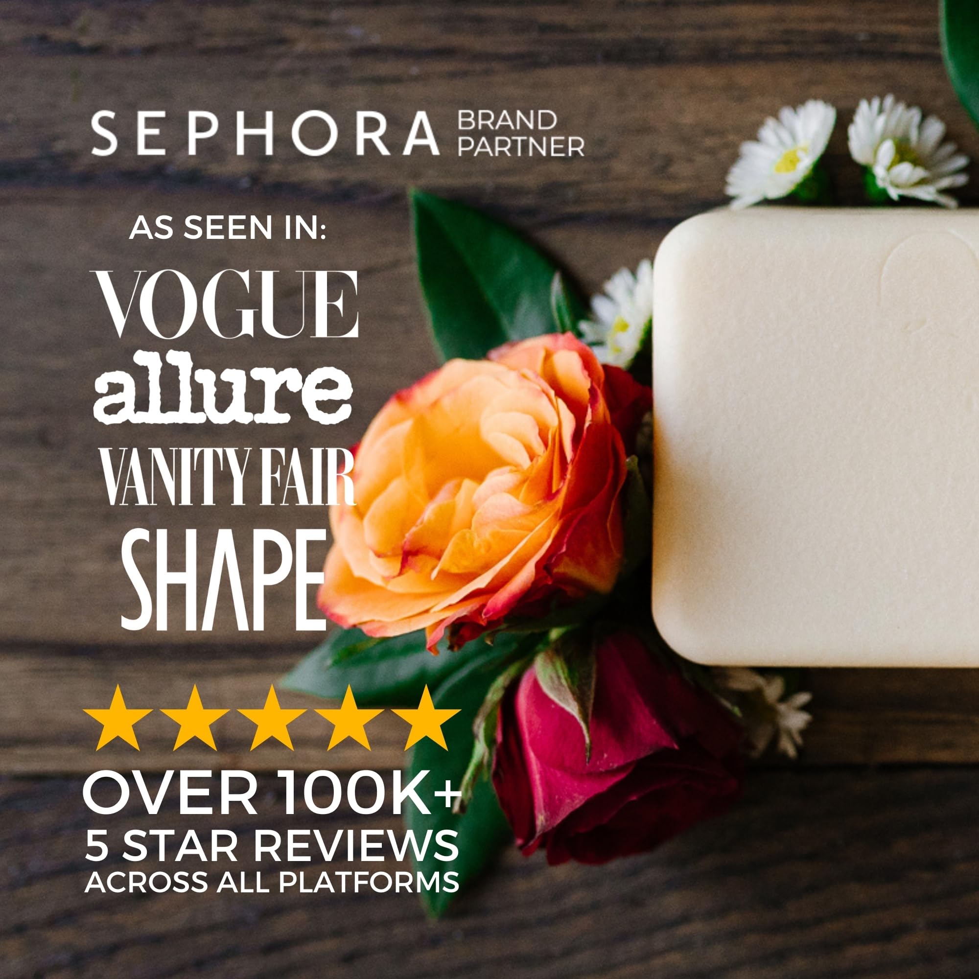 Viori Chamomile Rose Essential Oil Conditioner Bar Made with Rice Water - Handcrafted All Natural Organic Conditioner