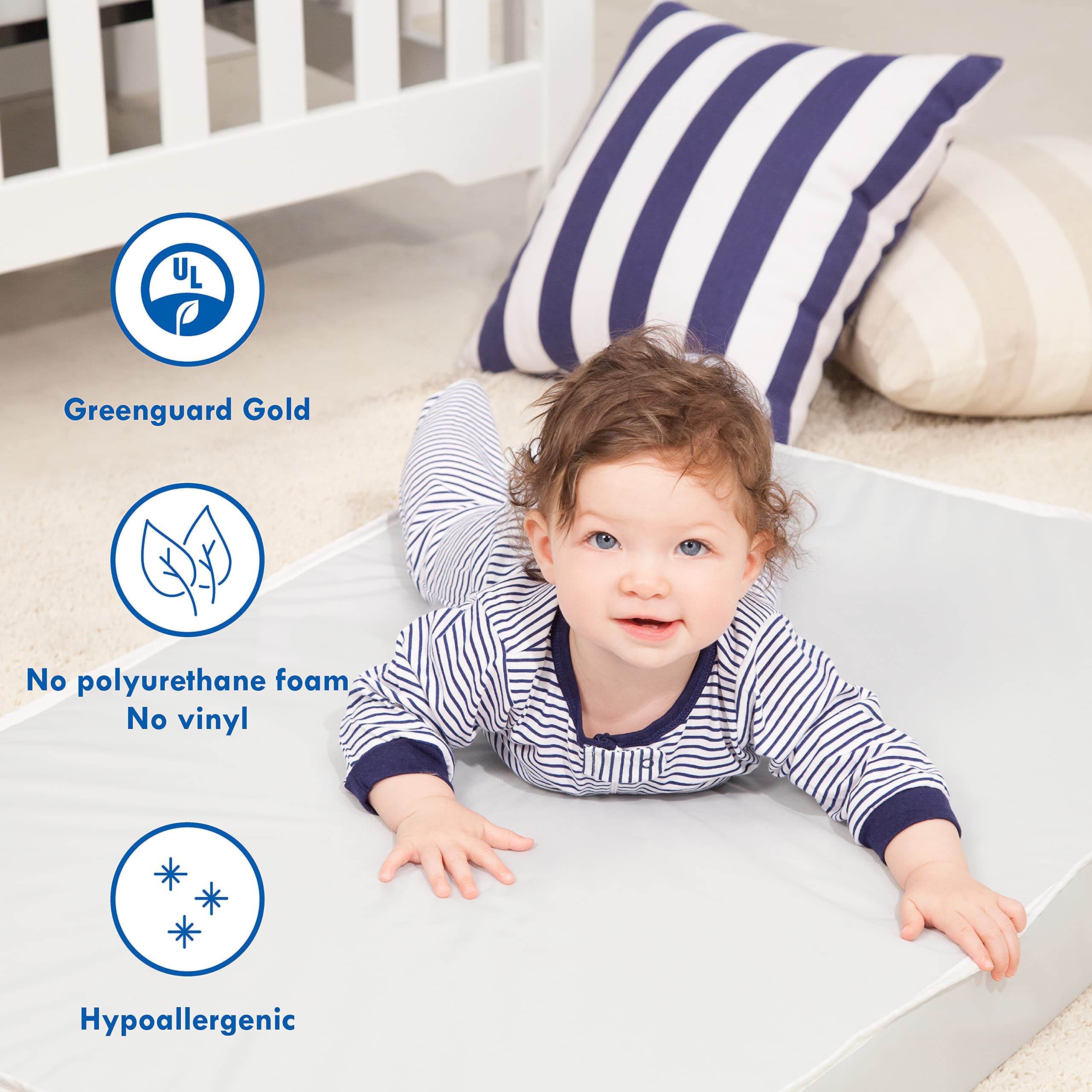 DaVinci Complete Slumber MINI Crib Mattress, Firm support, Lightweight, Waterproof, Greenguard Gold Certified