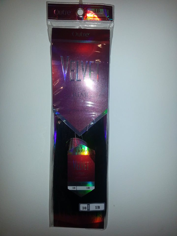 10, 1B - Off Black : VELVET Remi Human Hair Weave - YAKI WEAVING (10 INCH, 1B-OFF BLACK)