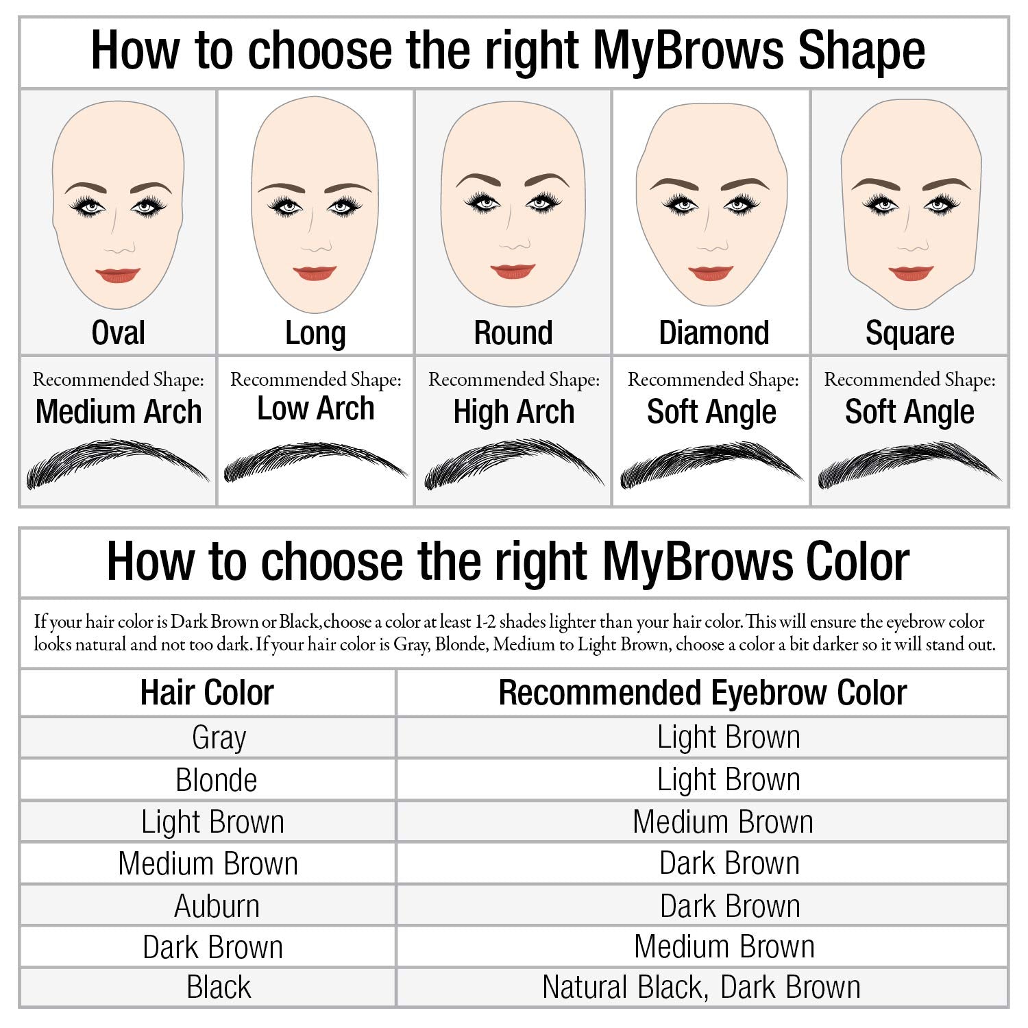 Godefroy MyBrows Long Lasting Eyebrow Transfers Dark Brown-Medium Arch