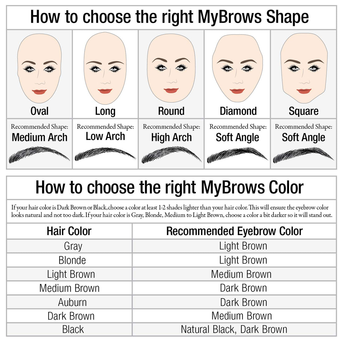 Godefroy MyBrows Long Lasting Eyebrow Transfers Dark Brown-Medium Arch