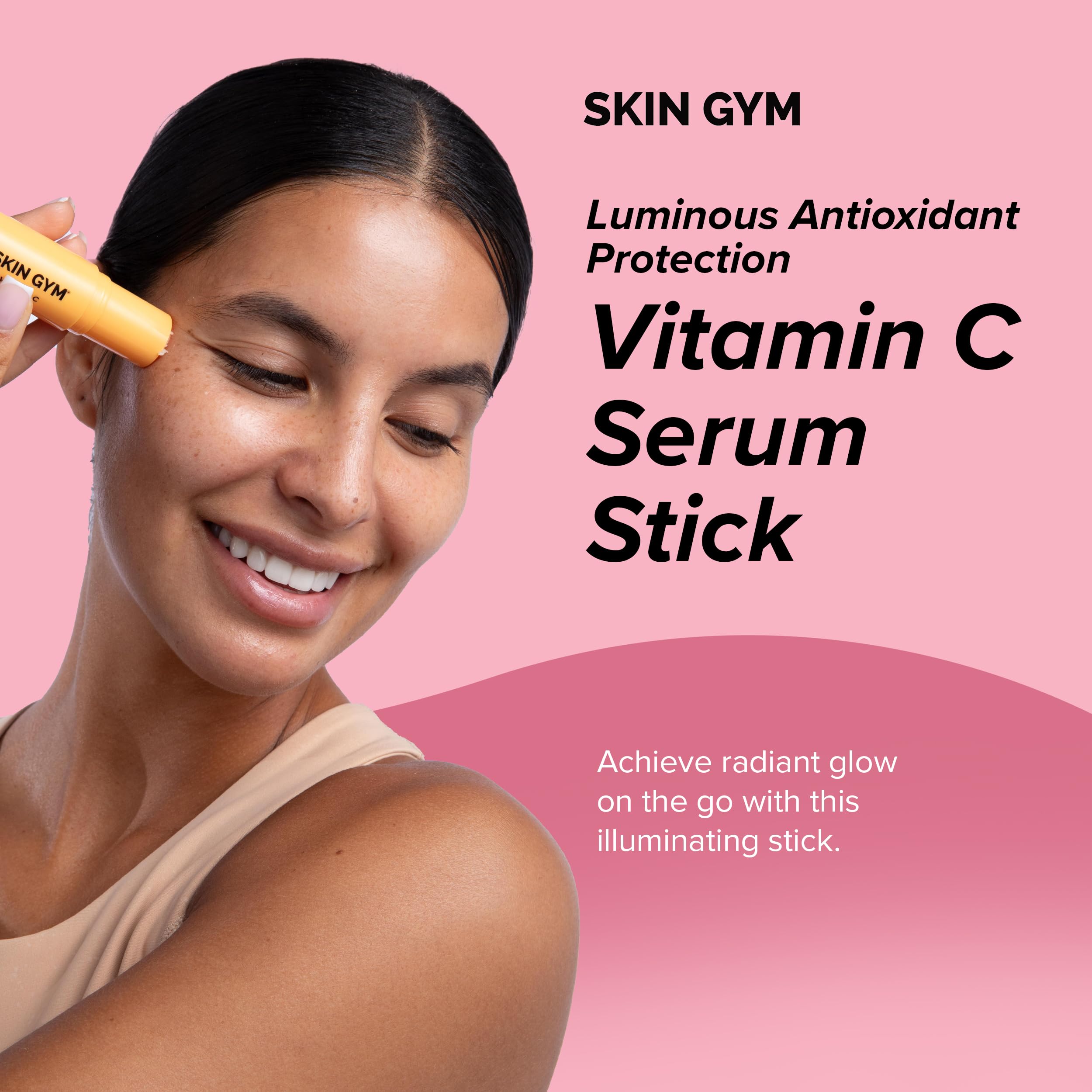 Skin Gym Vitamin C Face Serum Stick, Daily Moisturizing Stick for Face, Formulated with Ascorbic Acid and Niacinamide for Even Tone, Texture, and Radiant Skin