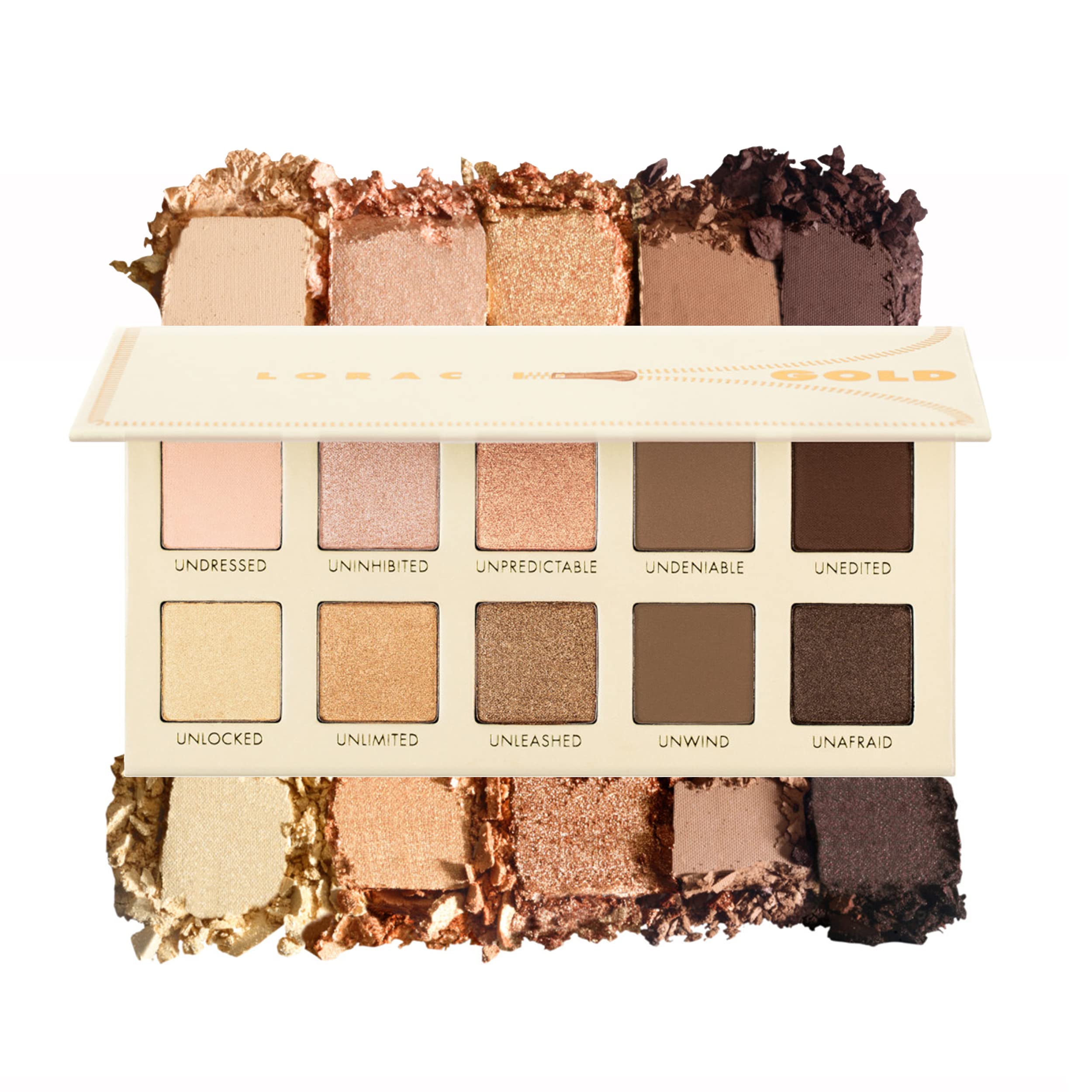 Lorac Unzipped Gold Shimmer And Matte Eye Shadow Palette, 6.3 Oz.