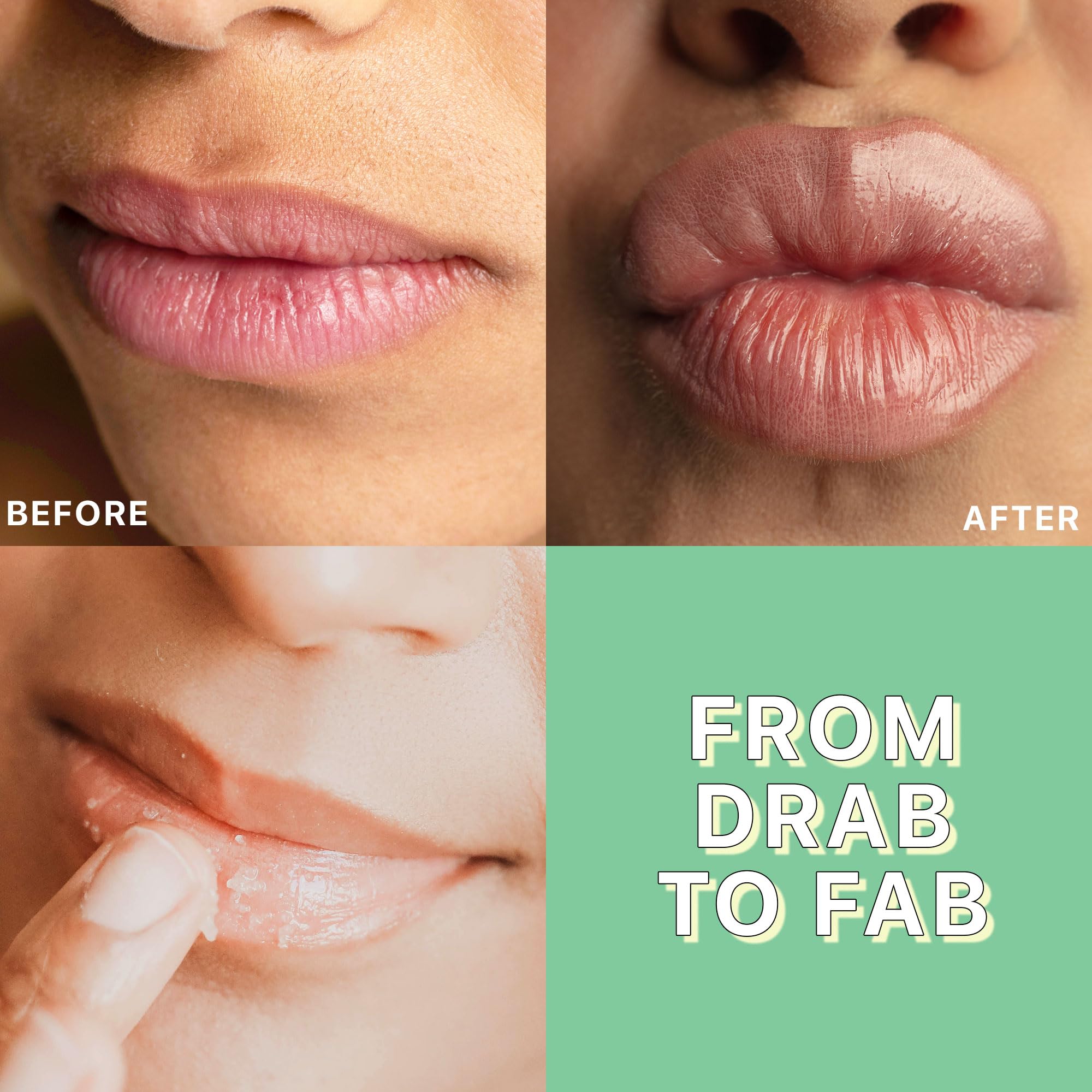 Lip Scrub, Mint Flavor - Organic Minty Exfoliating Sugar Scrubs, Exfoliator for Chapped Dry Lips, Moisturizes With Fresh, Lush Natural Ingredients; Best Before Balm; for Men and Women (1 Container)