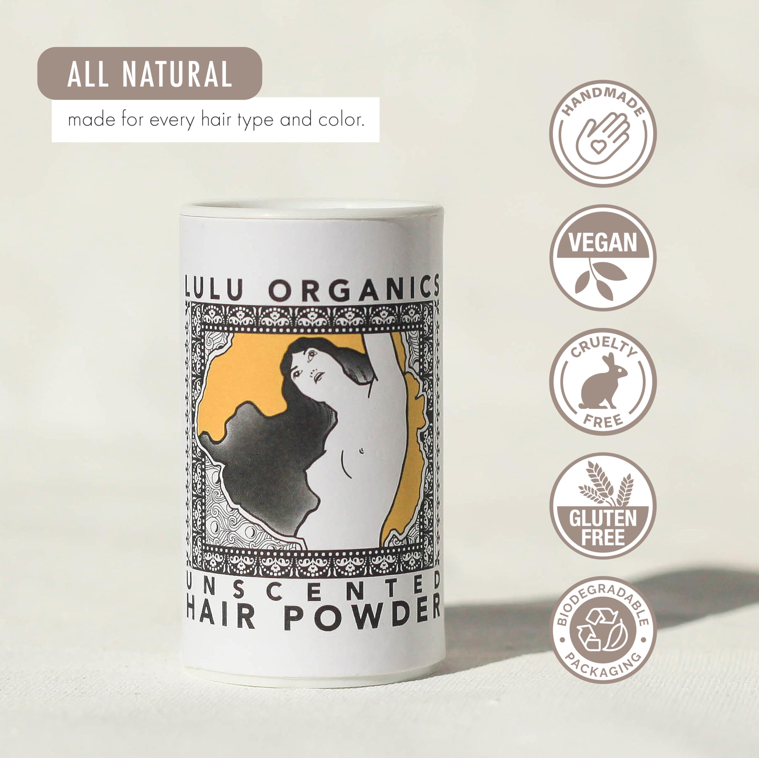 Lulu Organics UNSCENTED Hair Powder/Dry Shampoo - 1oz