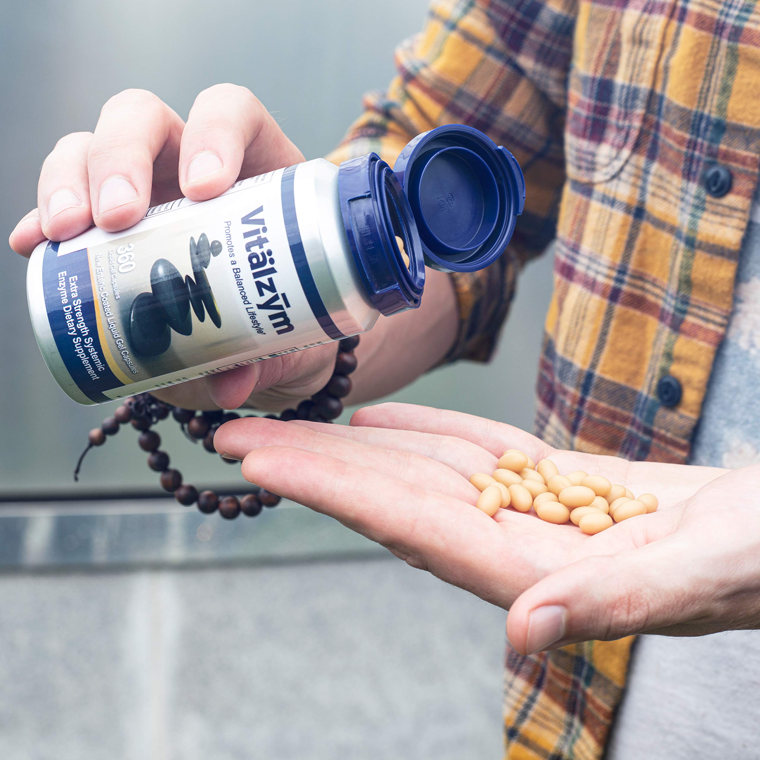 VITÄLZYM Proteolytic Systemic Enzymes Liquid Gel Capsules with Serrapeptase, Immune and Joint Support, Natural Ache Relief Plus Fertility Supplement (360 Capsules)