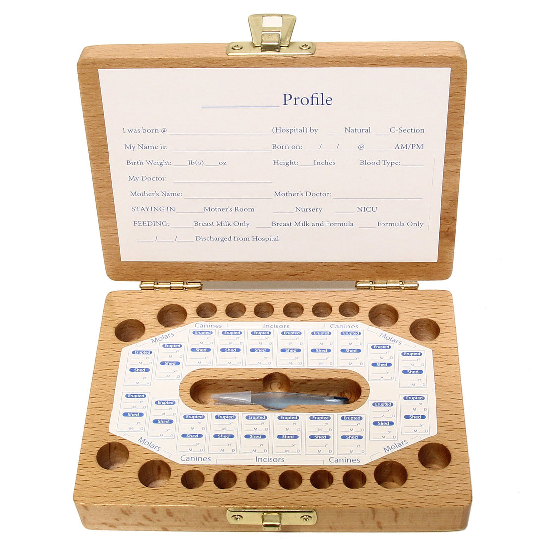 CFG ONLINE Zodiac Baby Wooden Tooth Box- Enlgish Version
