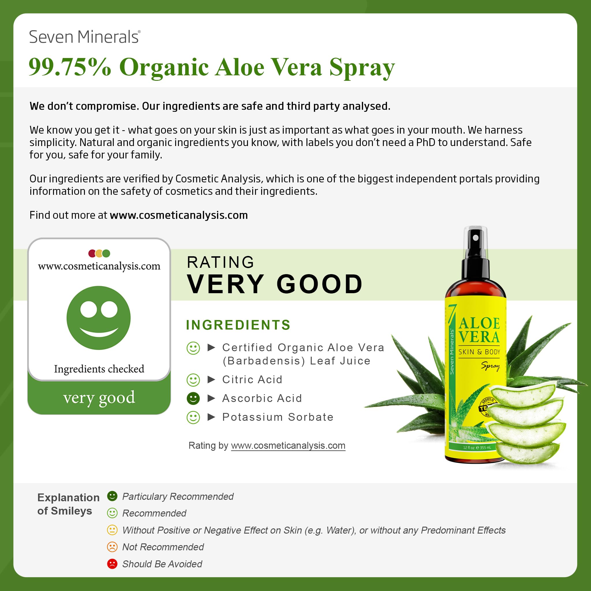 Aloe Vera SPRAY for Body & Hair - 99% ORGANIC, Made in USA, Big 12 oz - EXTRA Strong - SEE RESULTS OR - Easy to Apply - No THICKENERS so it Absorbs Rapidly with No Sticky Residue.