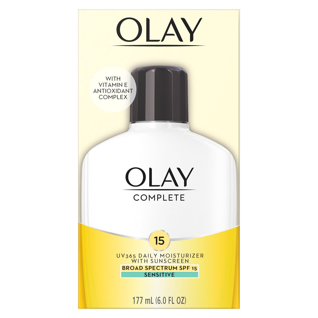 Olay Face Moisturizer Complete Lotion All Day Moisturizer with SPF 15 for Sensitive Skin, 6.0 fl oz (Pack of 2)