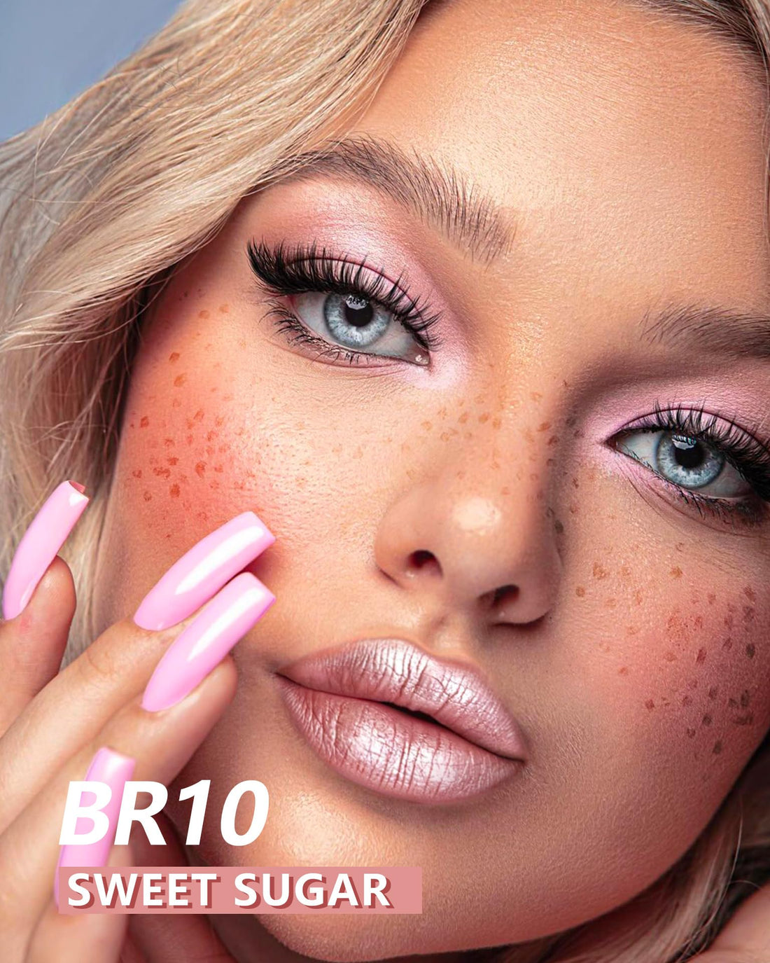 MAKI YIKA Metallic Pink Lipstick for Women Nude Lipsticks Long Lasting Shine Glitter Lipstick No Smudge No Transfer Liquid Lip Gloss (BR010 Sweet Sugar)
