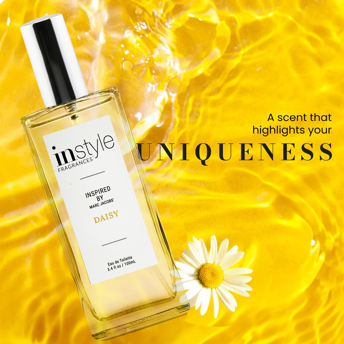 Instyle Fragrances | Inspired by Marc Jacobs' Daisy | Women’s Eau de Toilette | Vegan, Paraben & Phthalate Free | Never Tested on Animals | 3.4 Fl Oz