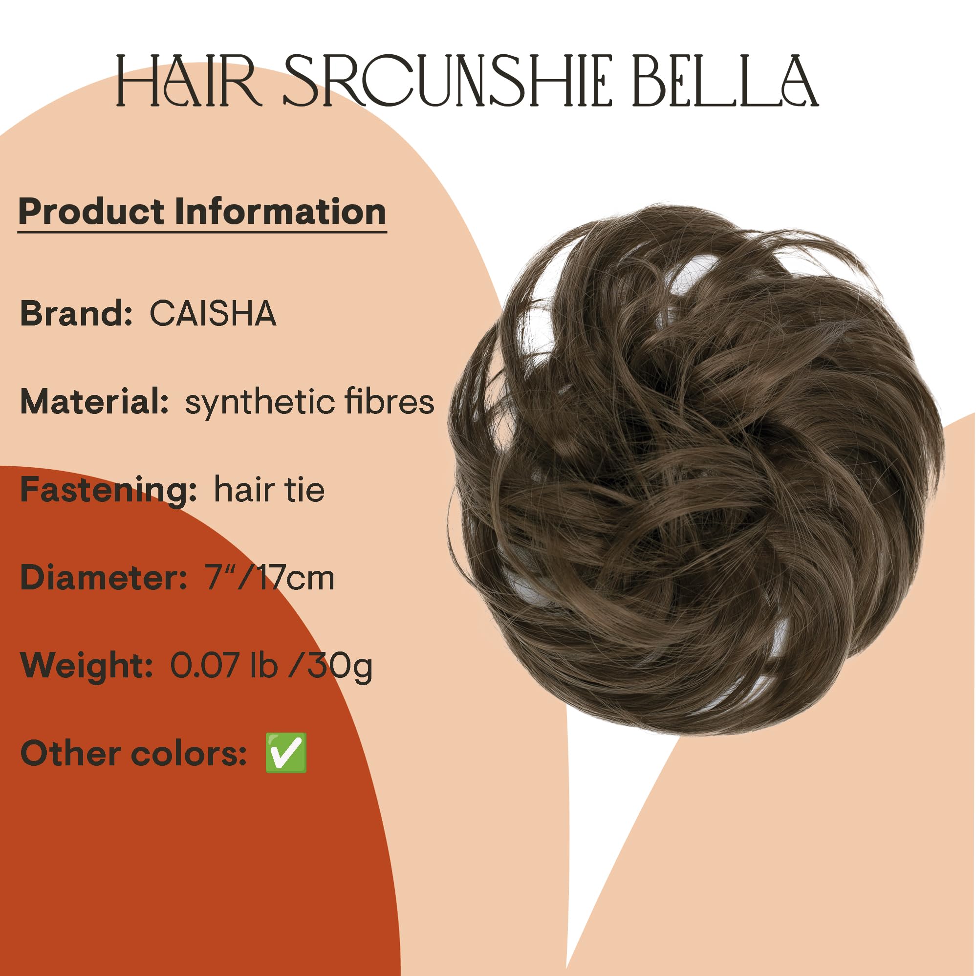 light brown 10A : PRETTYSHOP Scrunchie Bun Up Do Hair piece Hair Ribbon Ponytail Extensions Wavy Curly or Messy Various Colors(light brown 10A)