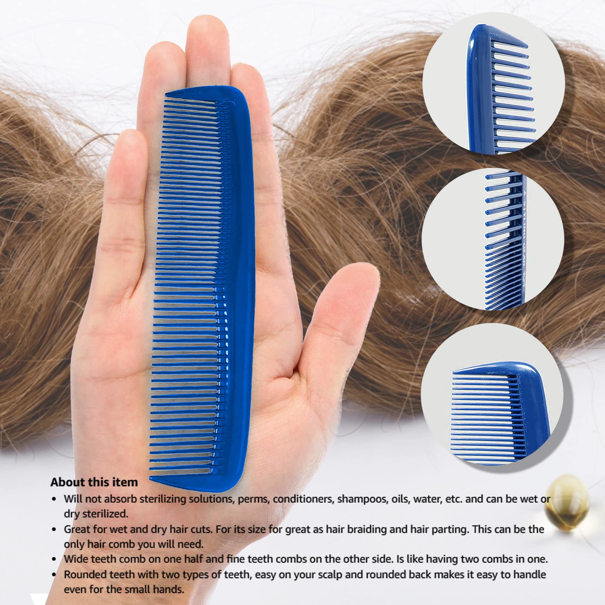 Soft 'N Style Hair Care 4-Pack Comb - Not Breakable - mens comb/fine tooth comb/peines para cabello