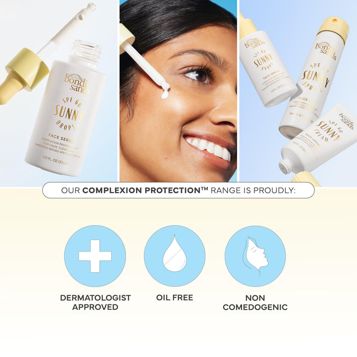 Bondi Sands Sunny Drops SPF 60 Face Serum, Hydrating + Nourishing Broad Spectrum Sunscreen, Lightweight, Silky-Smooth Finish, Oil-Free, 1.01 Fl Oz