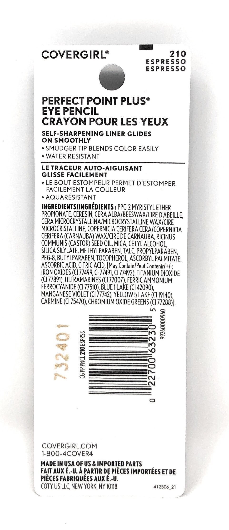 Covergirl CoverGirl Perfect Point Plus Eyeliner, Espresso (W) 210, 0.008 - Ounce Packages (Pack of 2)