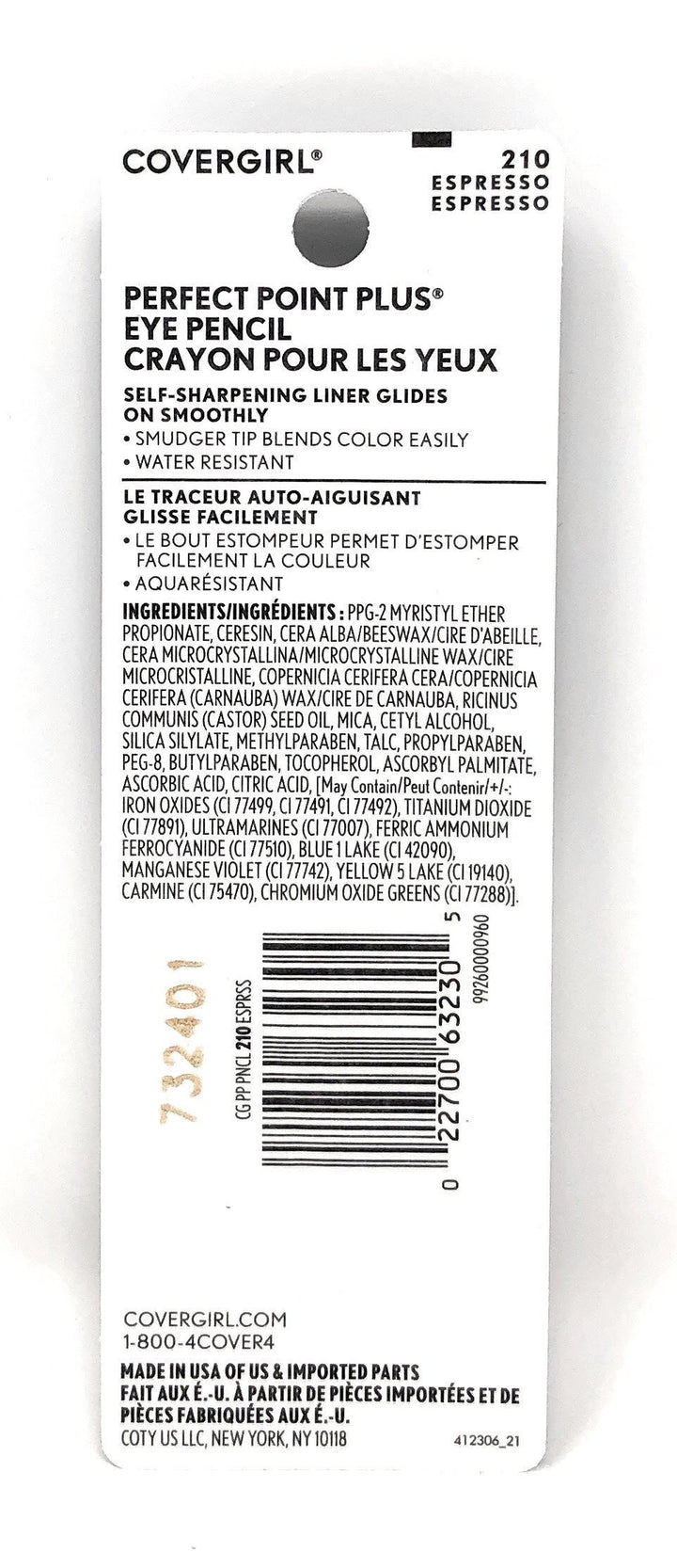 Covergirl CoverGirl Perfect Point Plus Eyeliner, Espresso (W) 210, 0.008 - Ounce Packages (Pack of 2)