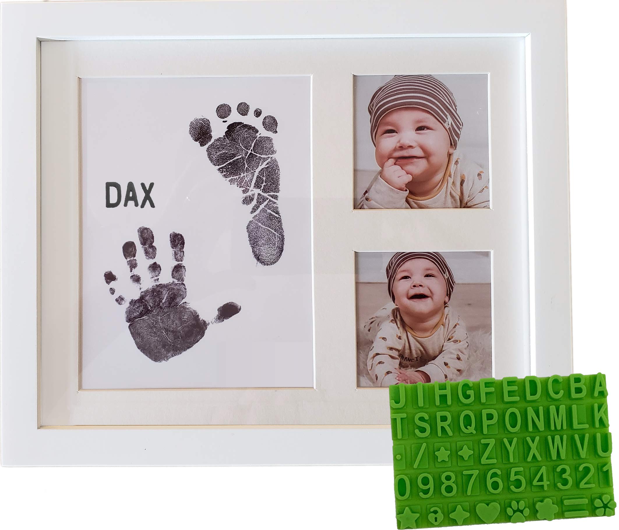 Ultimate Baby Ink Hand & Footprint Kit – Safe Ink Pad Stamp, Paper, Frame, & Stencil for Baby Shower, Registry, Newborn, New Mom Gifts