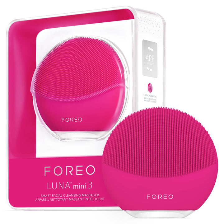 FOREO FOREO LUNA mini 3 Smart Electric Face Cleanser for All Skin Types, Fuchsia, 1 ct.