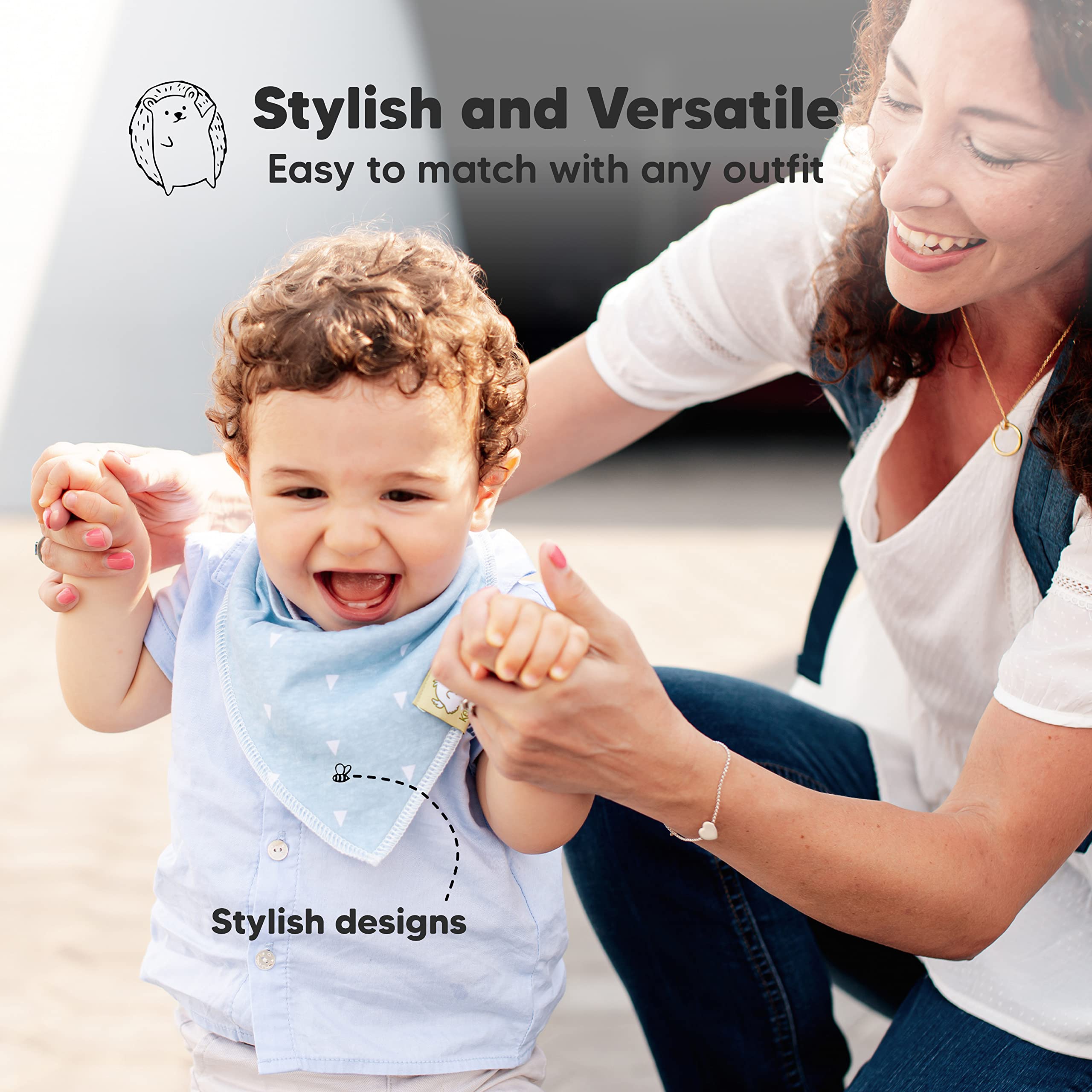 8-Pack Organic Baby Bandana Bibs for Boys, Girls - Super Absorbent Triangle Baby Bibs for Drooling and Teething Infant, 100% Cotton Extra Soft for Newborn, Infant 0-36 Months (Constellation)