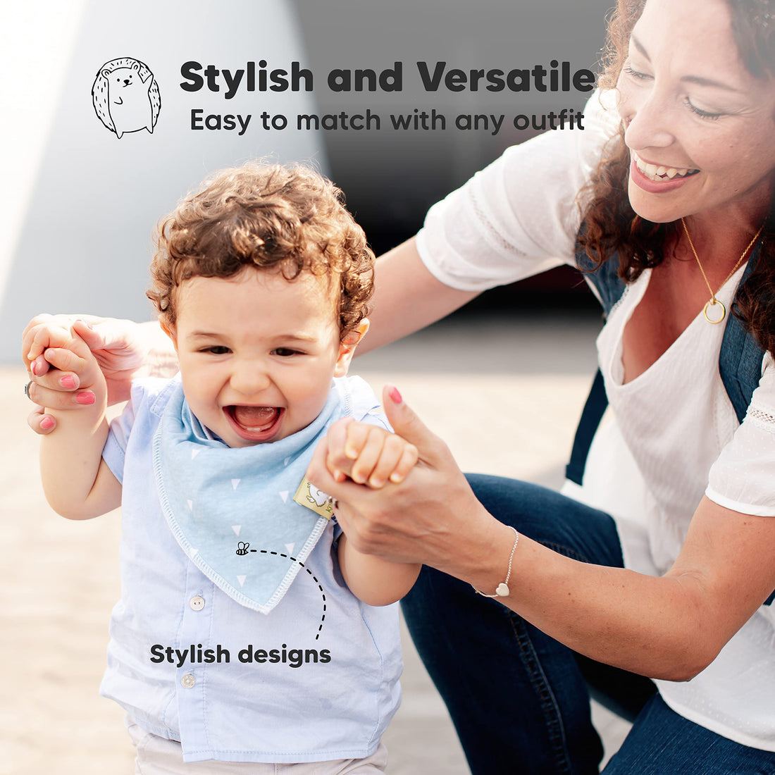 8-Pack Organic Baby Bandana Bibs for Boys, Girls - Super Absorbent Triangle Baby Bibs for Drooling and Teething Infant, 100% Cotton Extra Soft for Newborn, Infant 0-36 Months (Constellation)