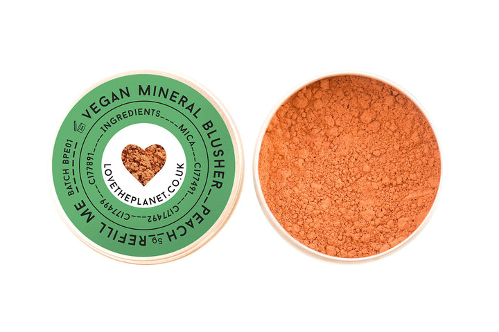 Love the Planet Vegan Mineral Blusher Shade Peach in Refillable Tin
