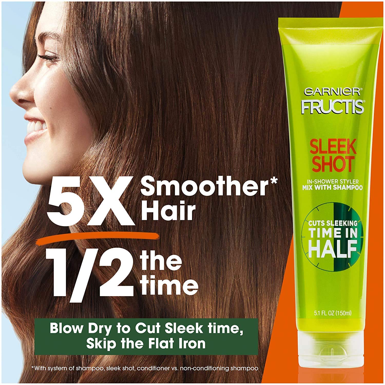 Garnier Hair Care Oil Fructis Sleek Shot In-Shower Styler, 5.1 Fluid Ounce