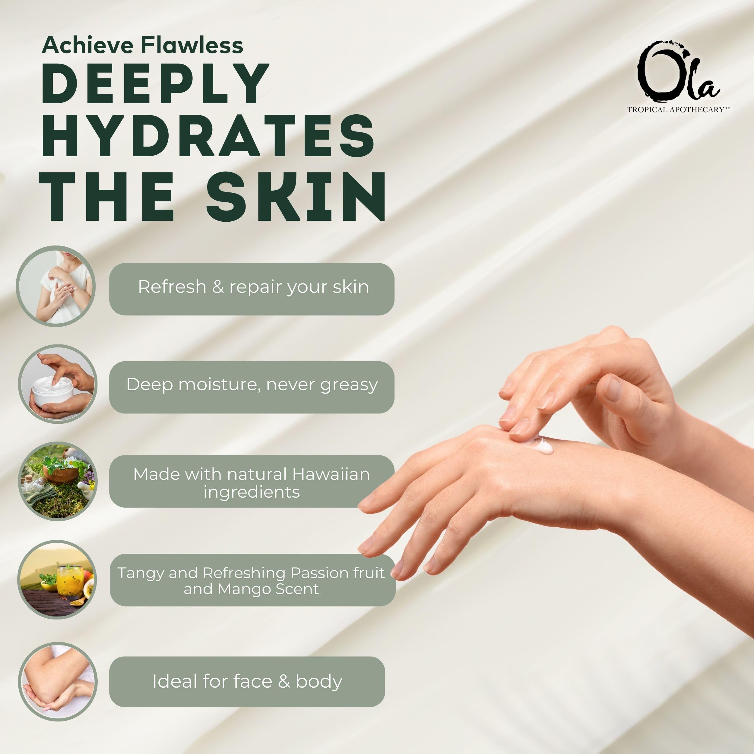 Ola Tropical Apothecary Passion Fruit Body Lotion with Pure Tropical Oils and Plant Extracts - 8.45 Fl Oz