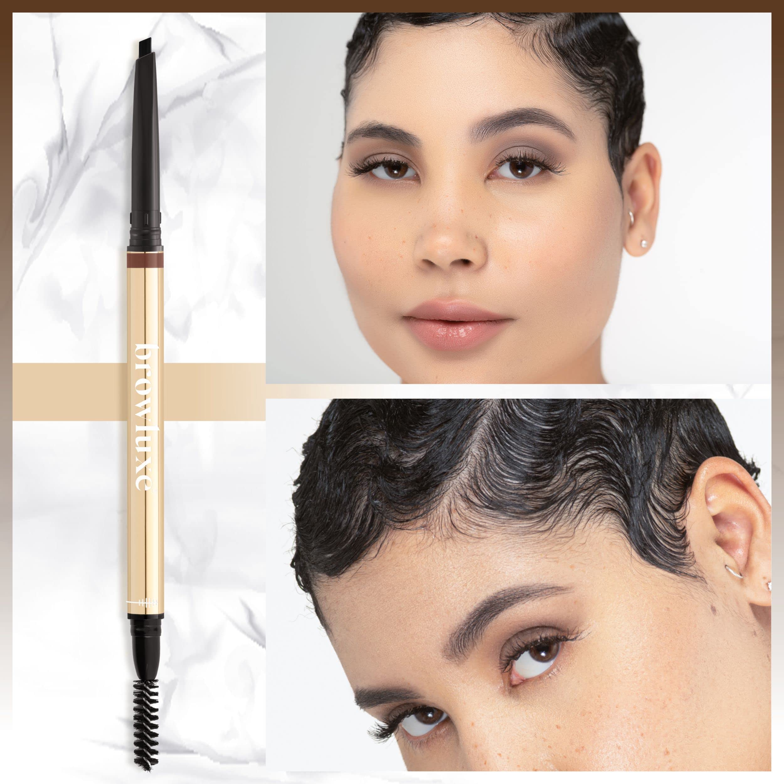 Browluxe Eye Brow Pencil | Ultra Thin Precision Eyebrow Pencil | Long Lasting, Waterproof Eyebrow Makeup | Nourishing Brow Definer Pencil | Ash