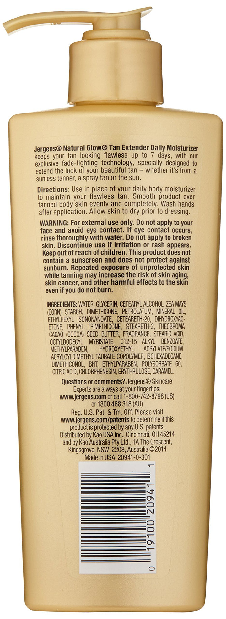 Jergens Natural Glow Tan Extender Daily Moisturizer, 7.5 Ounce