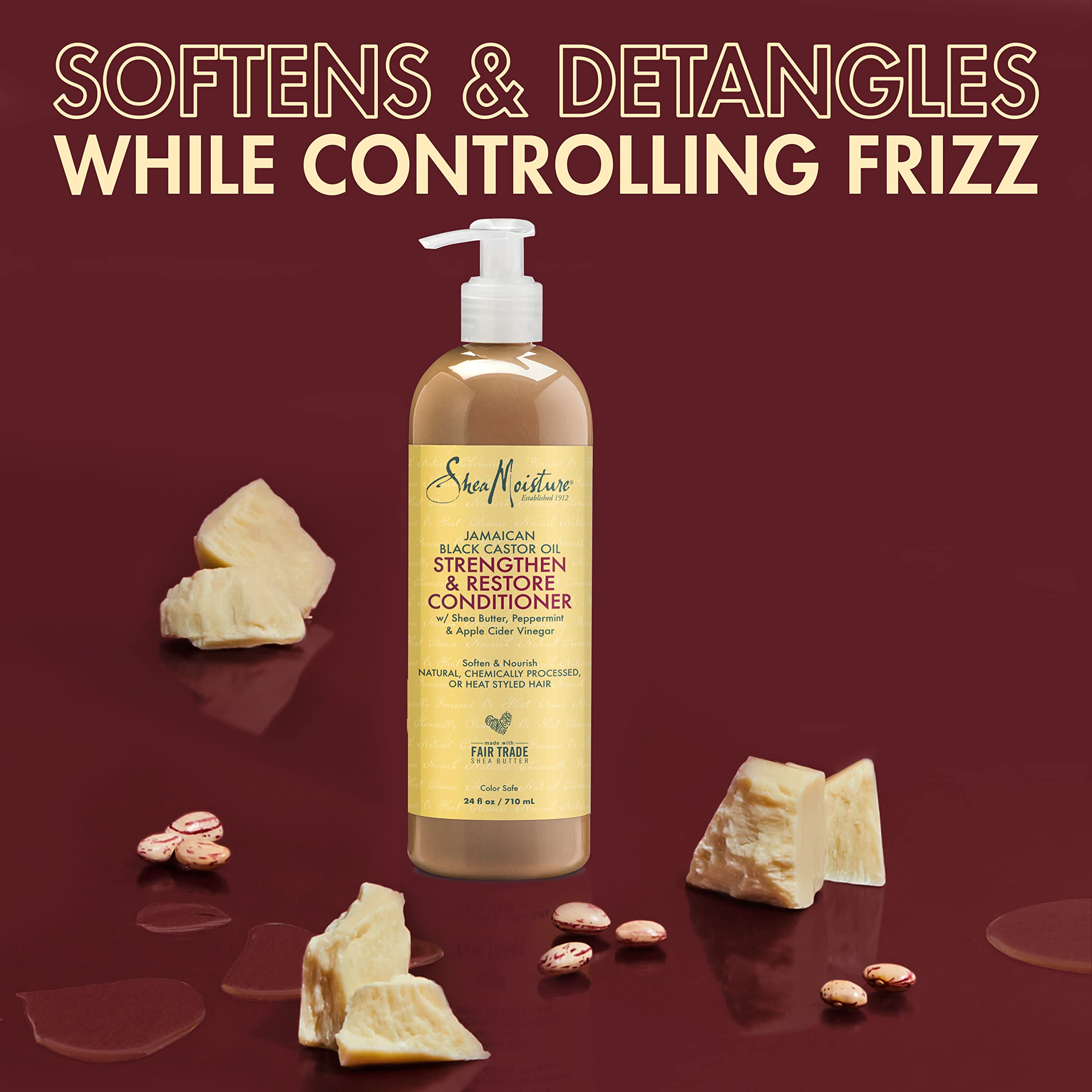 SheaMoisture Strengthen Conditioner Jamaican Black Castor Oil for Damaged Hair Cleanse 24 oz