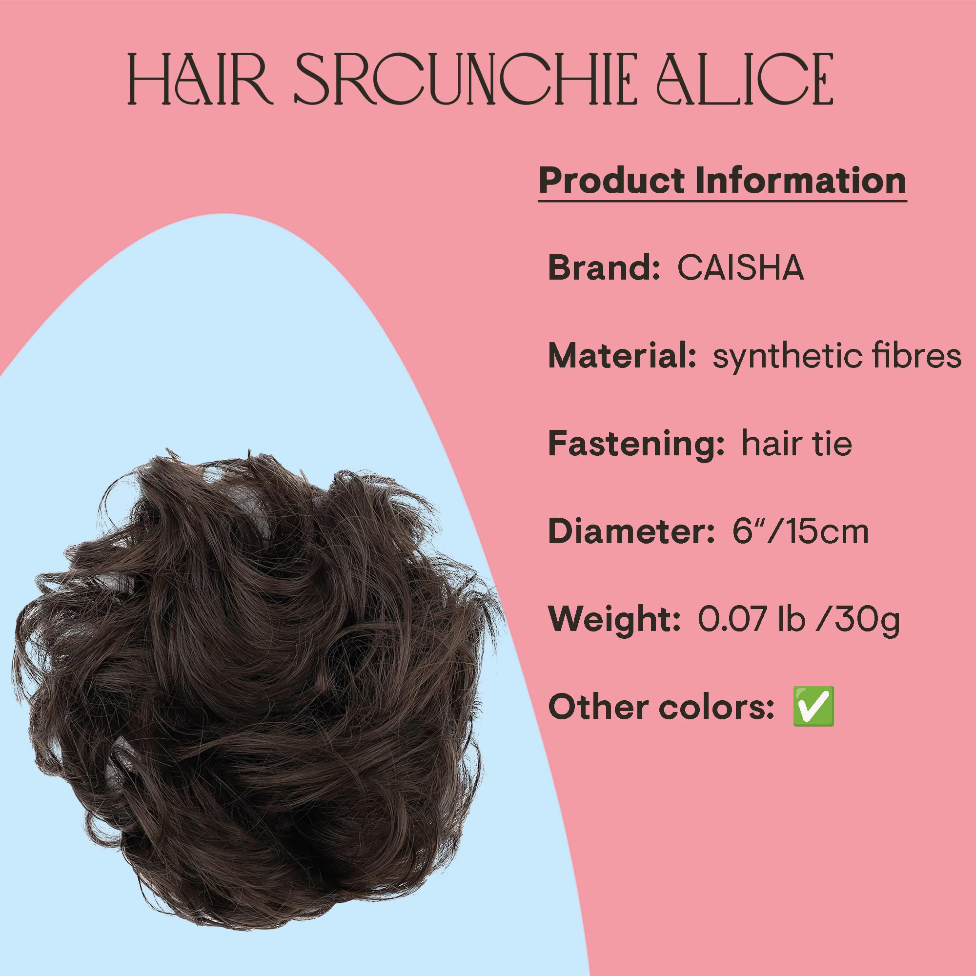 auburn mix 4/30 : PRETTYSHOP Scrunchie Scrunchy Bun Up Do Hair piece Hair Ribbon Ponytail Extensions Wavy Curly or Messy auburn mix 4/30