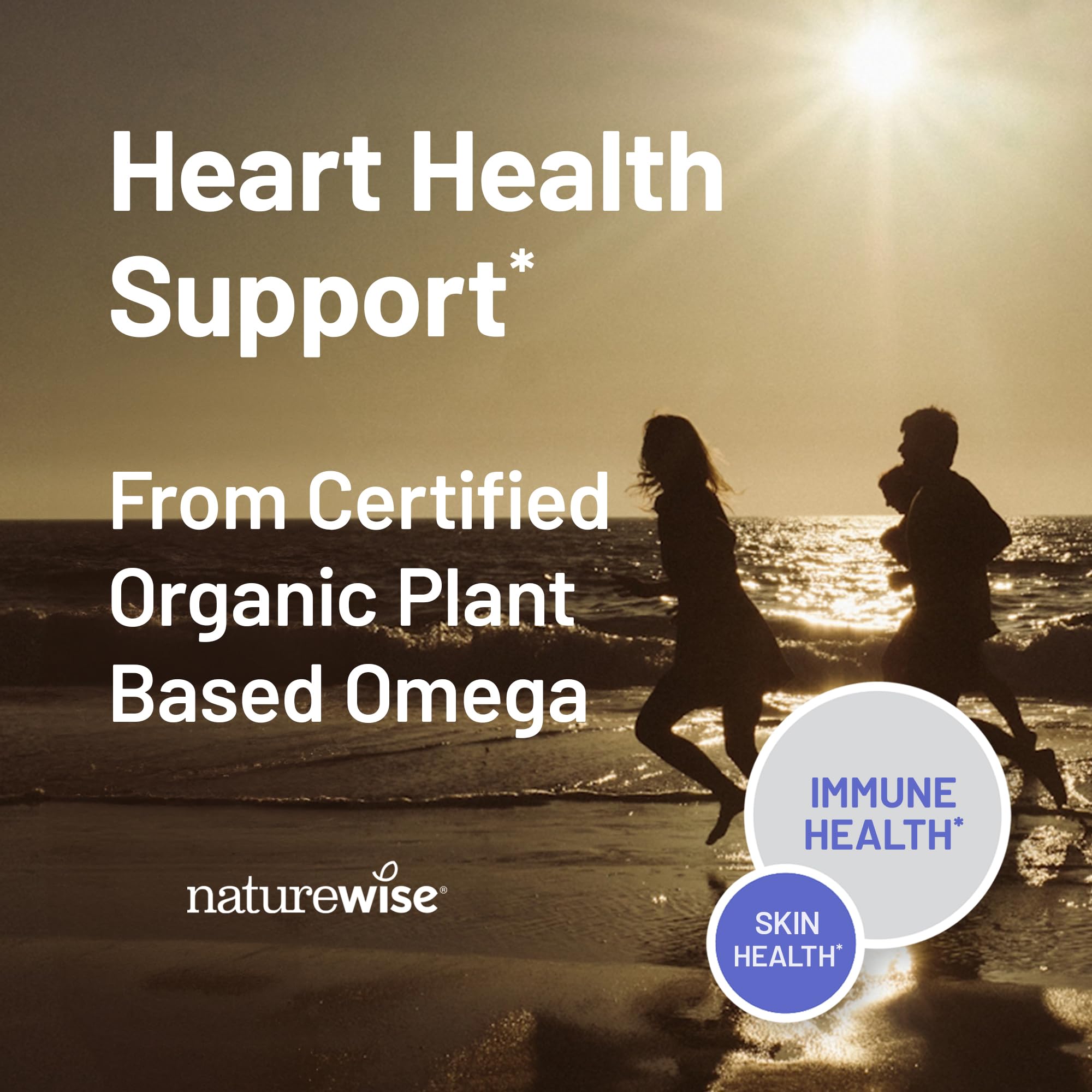 NatureWise Flaxseed Oil 1400 mg, Fish Free, High Potency Omega 3 with 812 mg ALA, Dietary Supplement for Heart Health Support - Organic, Cold Pressed, Non-GMO - 120 Softgels[120-Day Supply]