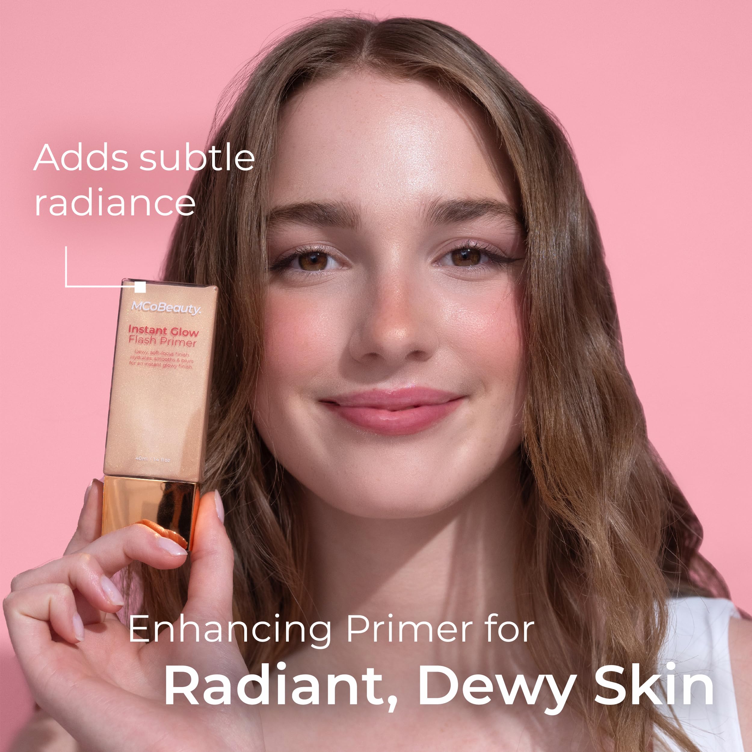 MCoBeauty Instant Glow Flash Primer, Skin-Perfecting Base for Radiant Makeup, Vegan, Cruelty Free Cosmetics