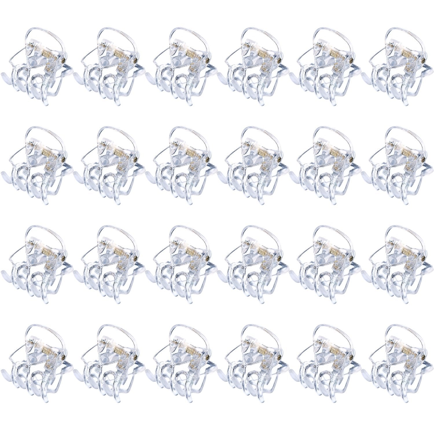 Clear: Hotop 24 Pieces Mini Hair Clips Plastic Hair Claws Pins Clamps For Girls And Women (Clear)